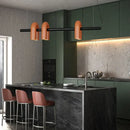 Art deco teal metal 3 light pendant – dining room chandelier