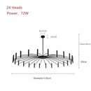 Art pendant chandelier black metal slender arm light living room