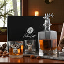 Elk / Deer Bust Decanter Set with Glasses