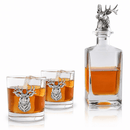 Elk / Deer Bust Decanter Set with Glasses