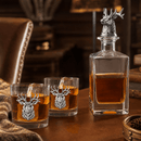 Elk / Deer Bust Decanter Set with Glasses