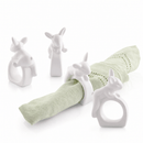 Porcelain Climbing Bunny Napkin Rings - Set of 4