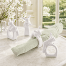 Porcelain Climbing Bunny Napkin Rings - Set of 4