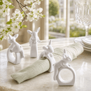 Porcelain Climbing Bunny Napkin Rings - Set of 4