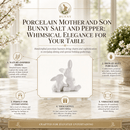 Porcelain Mother and Son Bunny Salt and Pepper