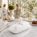 Porcelain Sitting Bunny Butter Dish