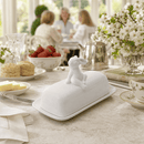 Porcelain Sitting Bunny Butter Dish