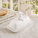 Porcelain Sitting Bunny Butter Dish