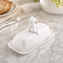 Porcelain Sitting Bunny Butter Dish