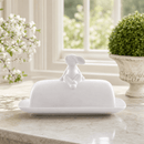 Porcelain Sitting Bunny Butter Dish