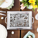 Running Rabbit Glass Top Serving Tray