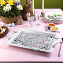 Running Rabbit Glass Top Serving Tray