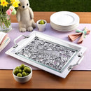 Running Rabbit Glass Top Serving Tray