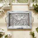 Running Rabbit Glass Top Serving Tray