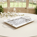 Running Rabbit Glass Top Serving Tray