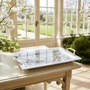 Running Rabbit Glass Top Serving Tray