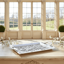 Running Rabbit Glass Top Serving Tray