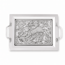 Running Rabbit Glass Top Serving Tray
