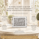 Running Rabbit Glass Top Serving Tray