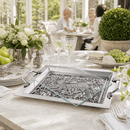 Running Rabbit Glass Top Serving Tray