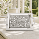 Running Rabbit Glass Top Serving Tray