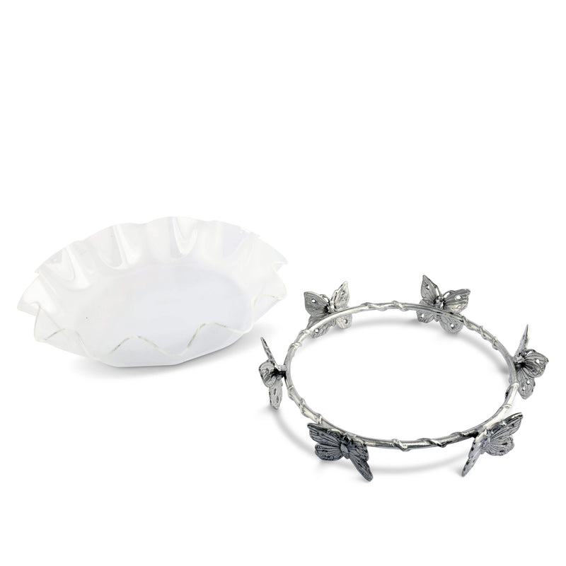 Butterfly Stand Acrylic Bowl 16