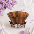 Butterfly Wood Tall Salad Bowl
