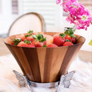 Butterfly Wood Tall Salad Bowl
