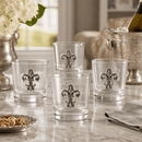 Fleur-de-Lis Bar Glasses Set of 4