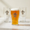 Fleur de Lis Beer Pint Glasses - Set of 4