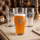 Fleur de Lis Beer Pint Glasses - Set of 4