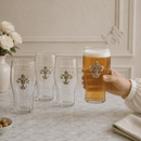 Fleur de Lis Beer Pint Glasses - Set of 4