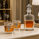 Fleur-de-lis Decanter Set with Glasses