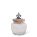 Fleur De Lis Knob Glass Canisters