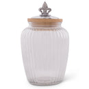 Fleur De Lis Knob Glass Canisters