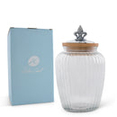 Fleur De Lis Knob Glass Canisters