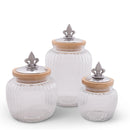 Fleur De Lis Knob Glass Canisters