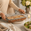 Fleur-de-Lis Lid with Pyrex 3 quart Baking Dish