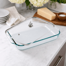 Fleur-de-Lis Lid with Pyrex 3 quart Baking Dish