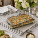 Fleur-de-Lis Lid with Pyrex 3 quart Baking Dish