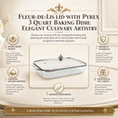 Fleur-de-Lis Lid with Pyrex 3 quart Baking Dish