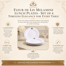 Fleur de lis Melamine Lunch Plates - Set of 4