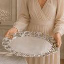 Fleur-De-Lis Oval Serving Tray