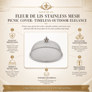 Fleur de Lis Stainless Mesh Picnic Cover