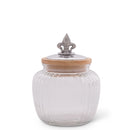 Fleur De Lis Knob Glass Canisters