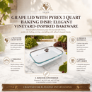 Grape Lid with Pyrex 3 quart Baking Dish
