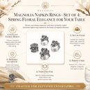 Magnolia Napkin Rings - set of 4