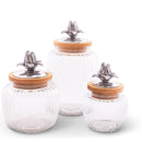 Magnolia Knob Glass Canisters