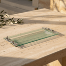Olive Oblong Glass Serving Tray