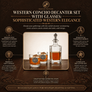 Western Concho Decanter Set with Glasses